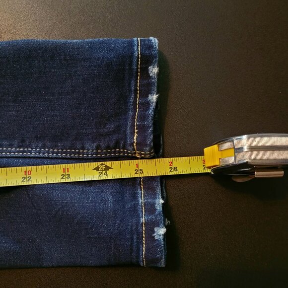 Daytrip Jeans Size 26 Virgo Cropped Skinny Ripped Stretch Medium Dark Wash - Picture 8 of 12